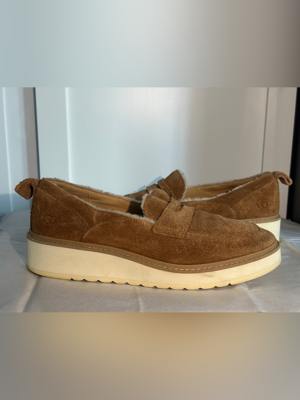 UGG Women's Chestnut Brown Suede Slip-On Loafers